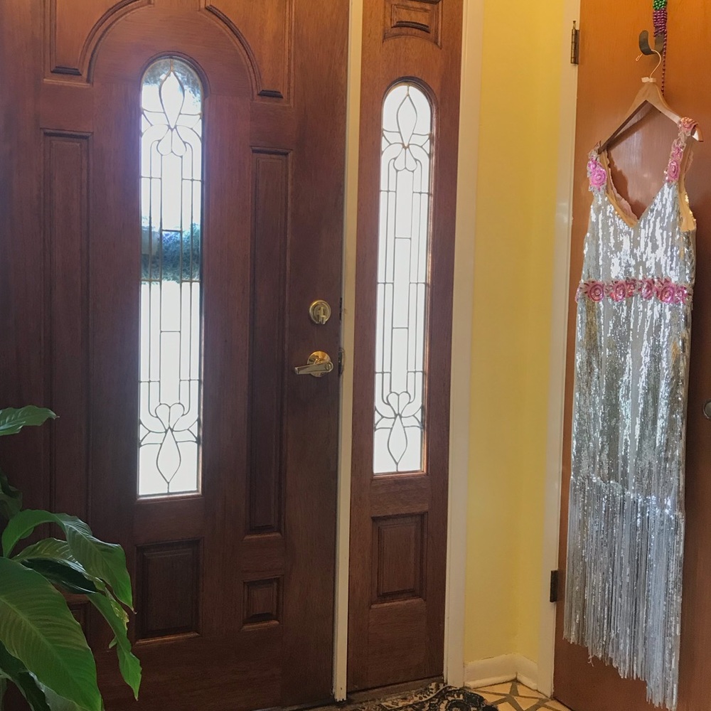 Plus Silver Sequin Tassel Hem Midi Dress